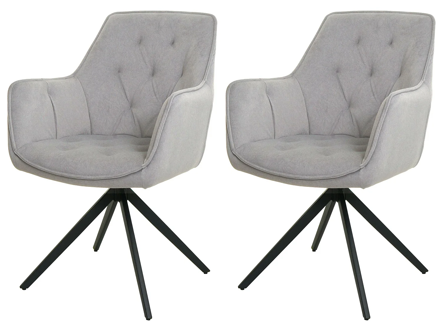 Chaise de salle à manger MCW-L80 (lot de 2),  gris clair