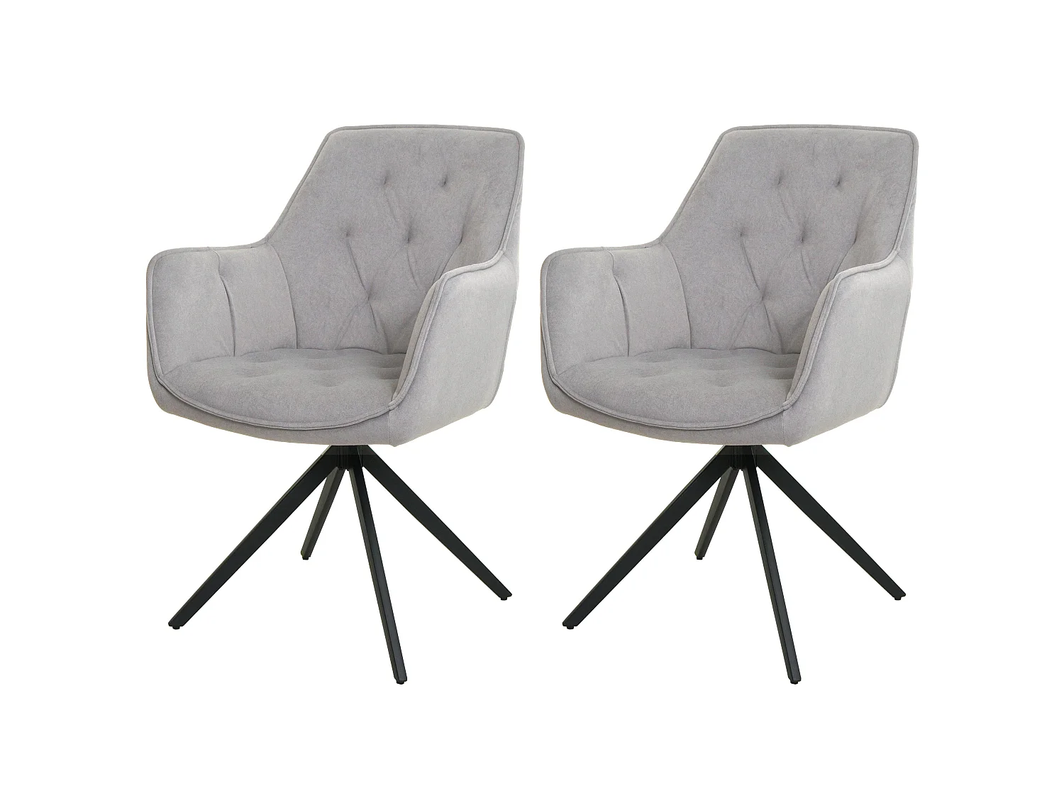 Chaise de salle à manger MCW-L80 (lot de 2),  gris clair