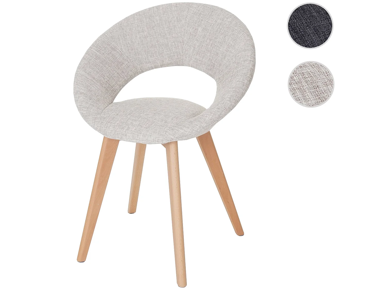 Sedia Palermo III design sala pranzo tessuto 50x60x79cm grigio chiaro