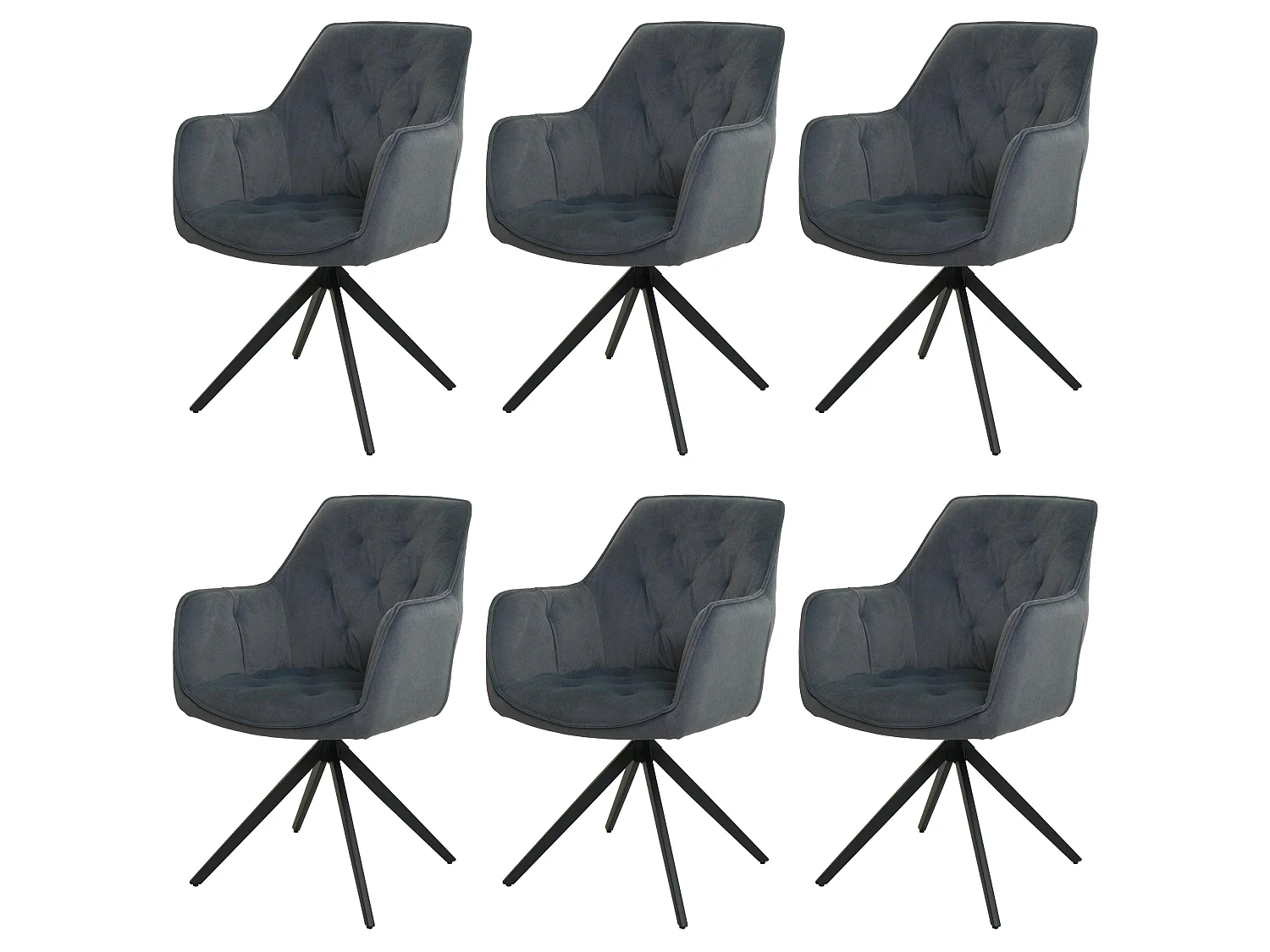 Cadeira de sala de jantar MCW-L80 (conjunto de 6),  antracite