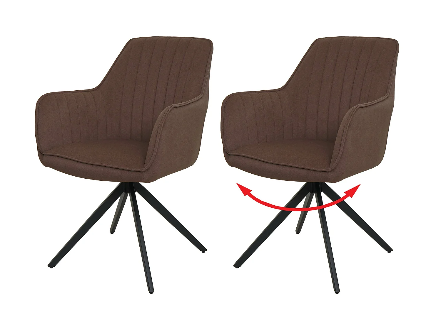 Chaise de salle à manger MCW-L79 (lot de 2),  brun