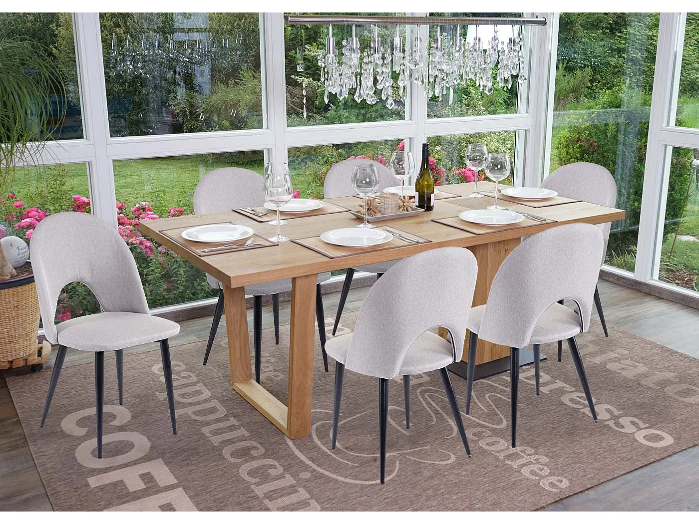 Chaise de salle à manger MCW-D73 (lot de 6),  gris