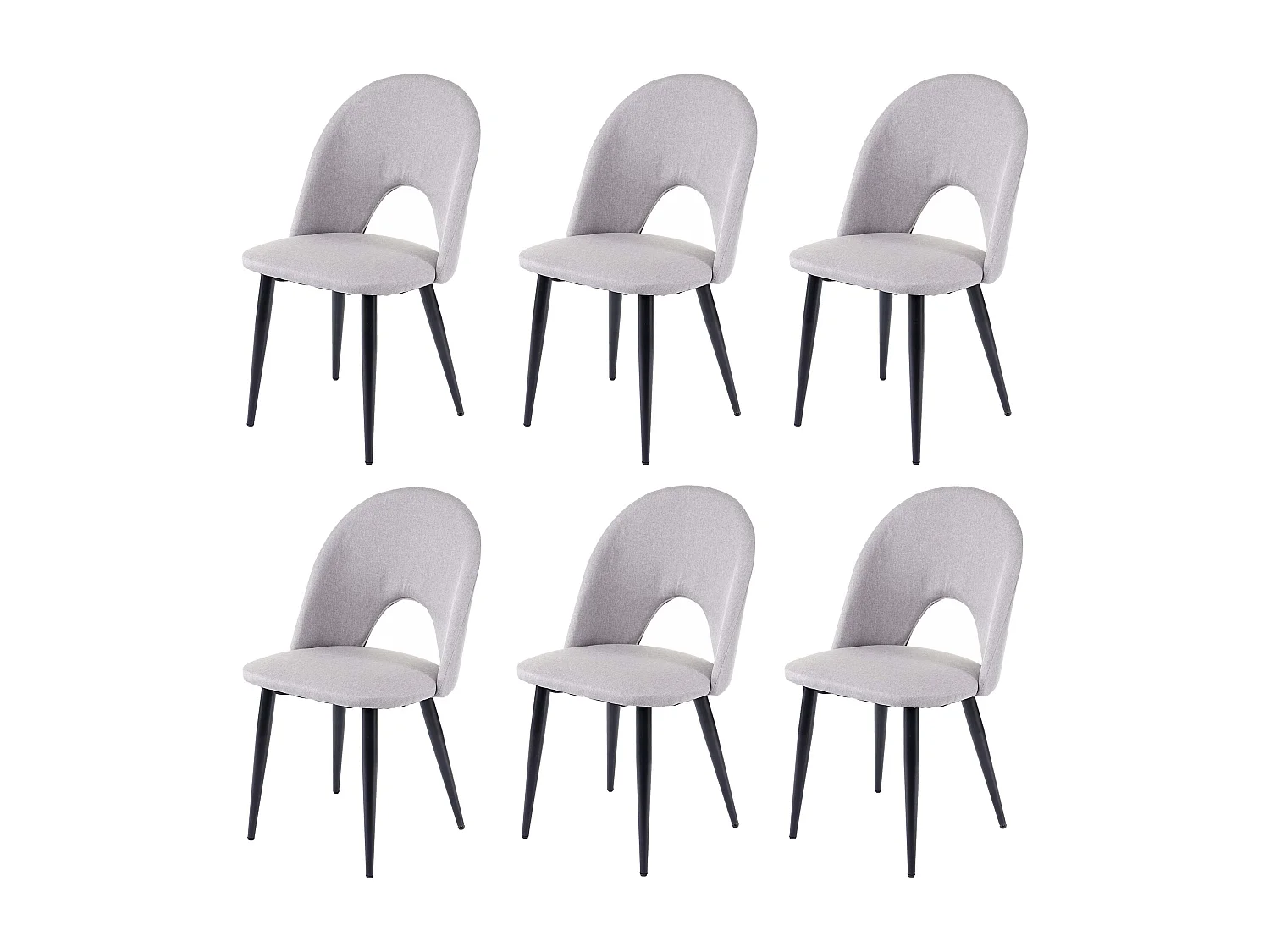 Chaise de salle à manger MCW-D73 (lot de 6),  gris