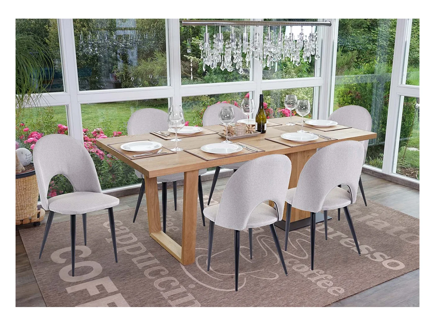 Chaise de salle à manger MCW-D73 (lot de 6),  gris