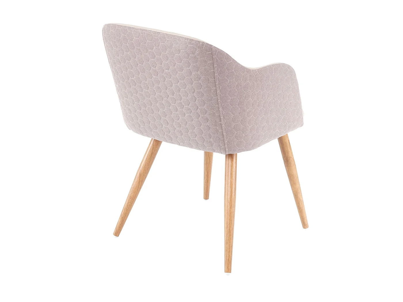 Set 6x sedie poltroncine eleganti MCW-D71 design retro anni 50 metallo tessuto avorio beige