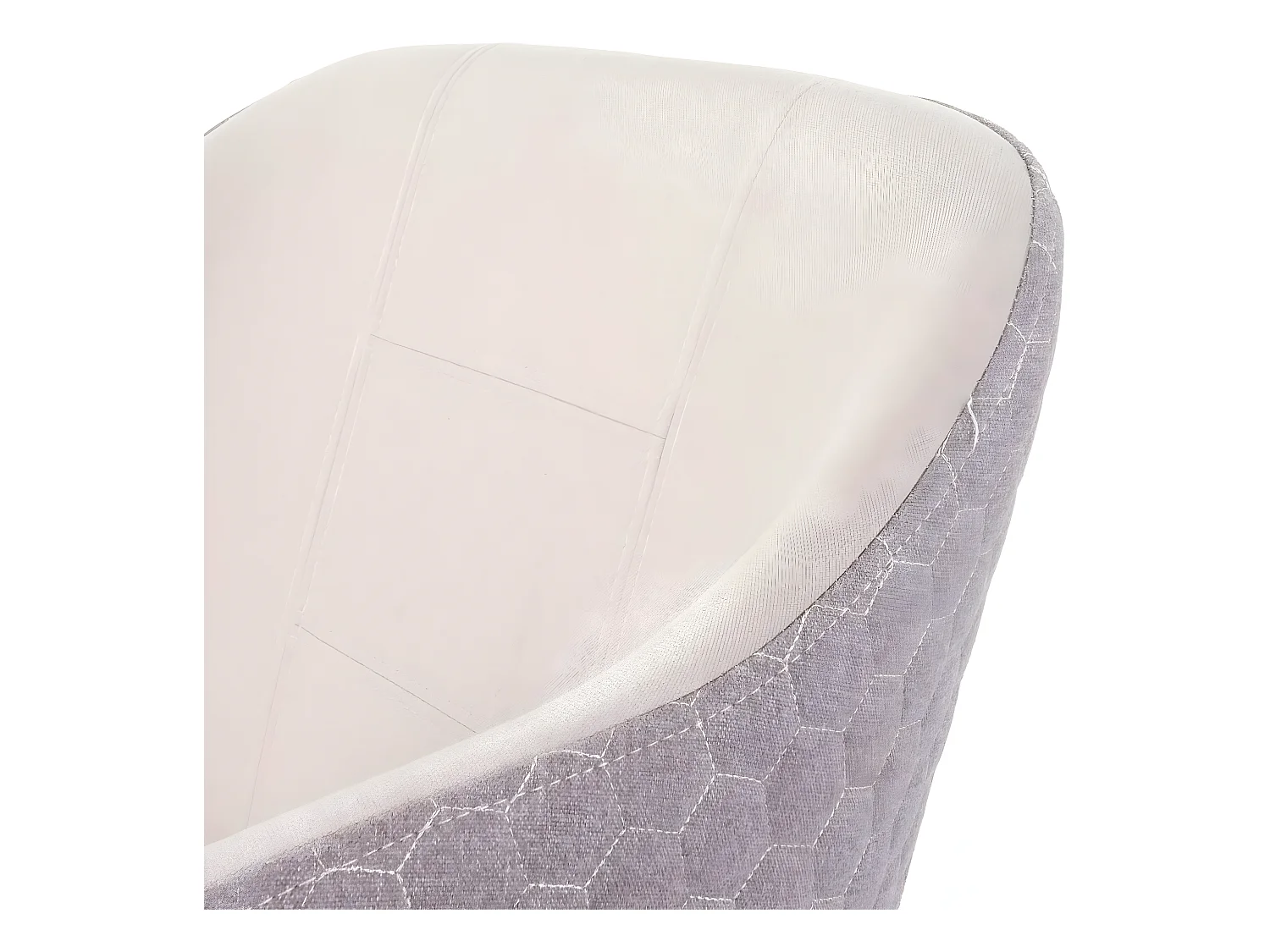 Set 6x sedie poltroncine eleganti MCW-D71 design retro anni 50 metallo tessuto avorio beige