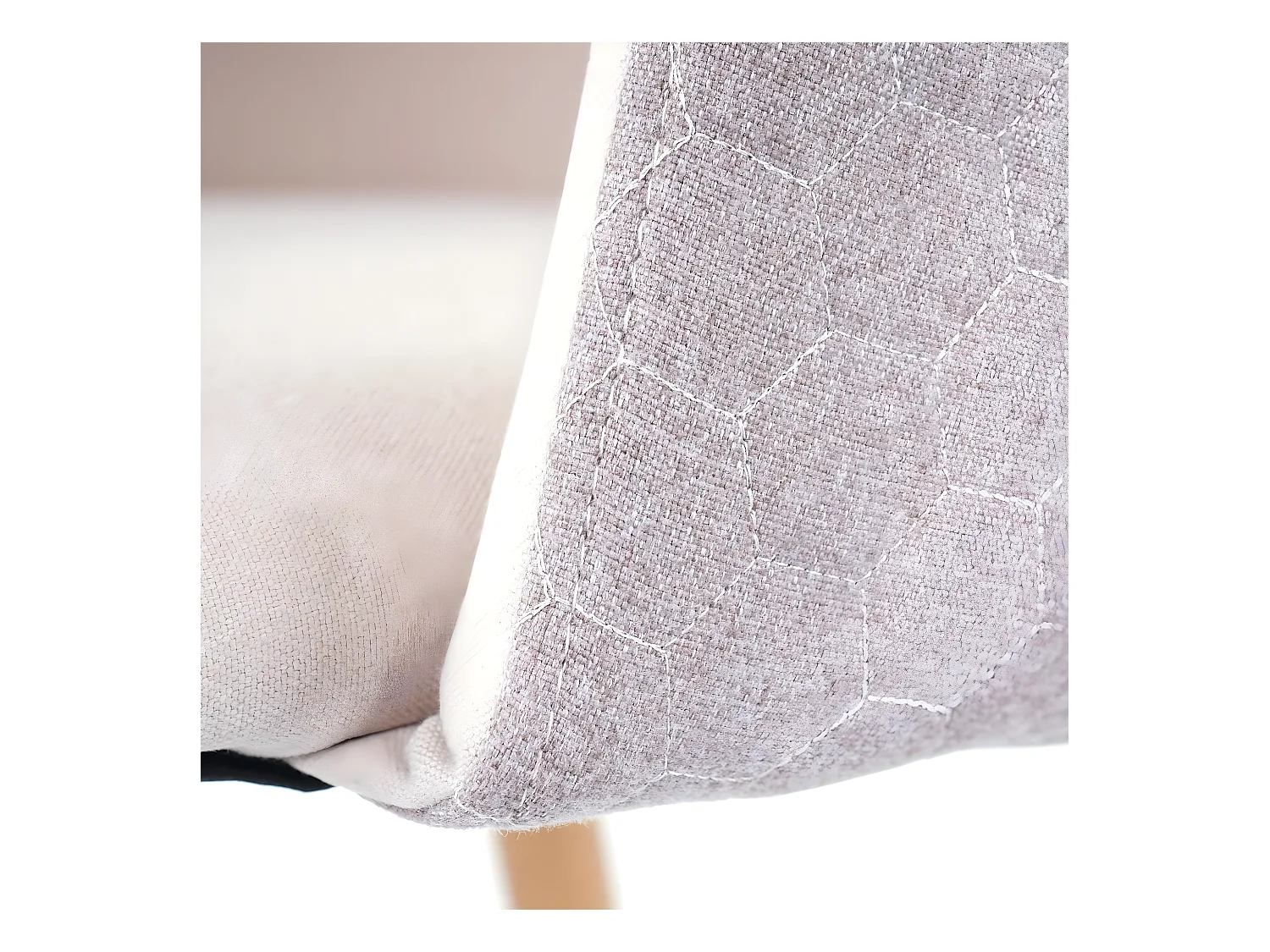 Set 6x sedie poltroncine eleganti MCW-D71 design retro anni 50 metallo tessuto avorio beige