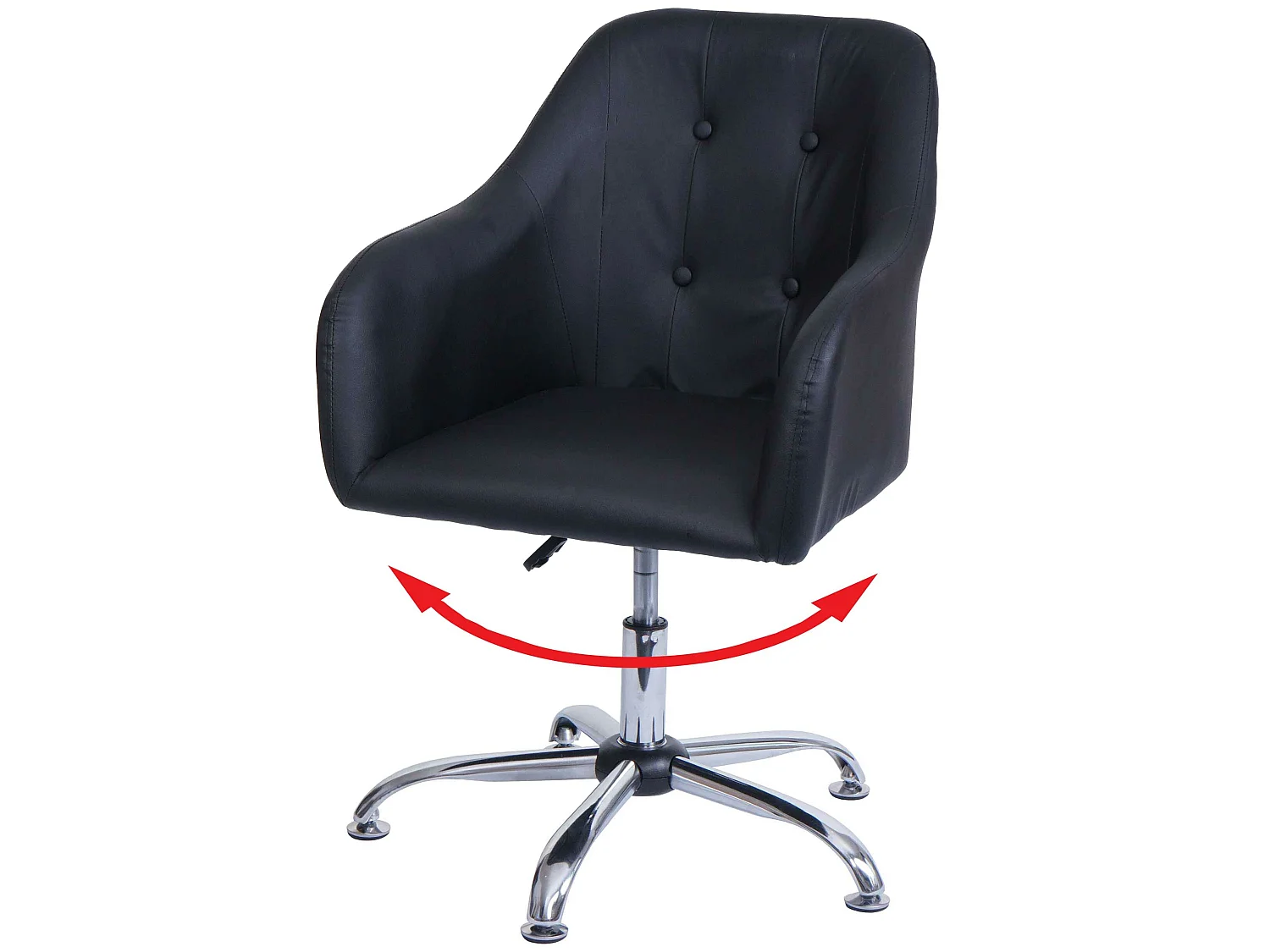 Eetkamerstoel MCW-L92,  kunstleer zwart