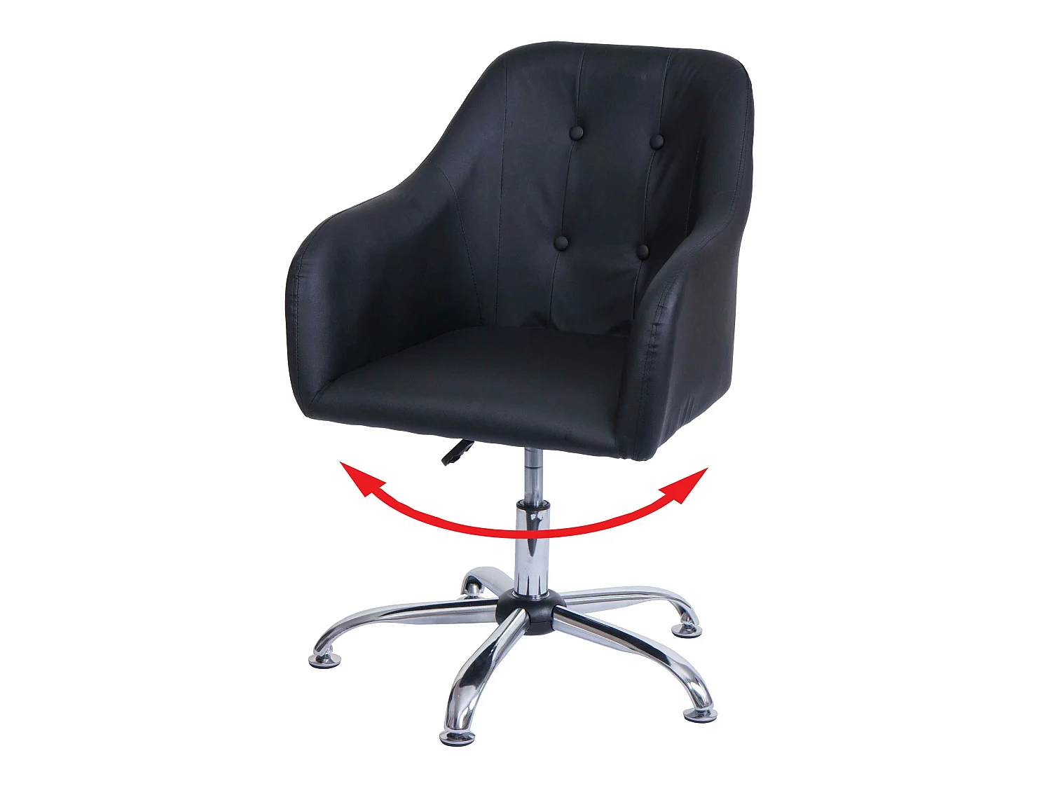 Chaise de salle à manger MCW-L92,  similicuir noir