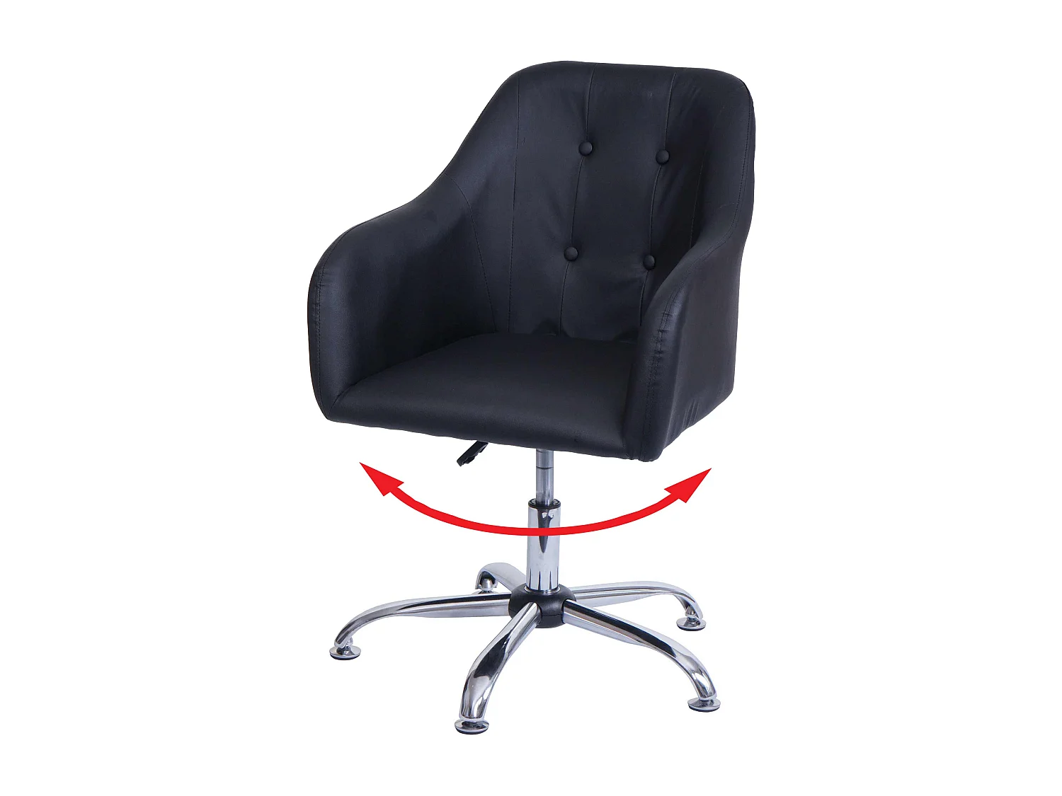 Krzesło do jadalni MCW-L92,  sztuczna skóra czarny