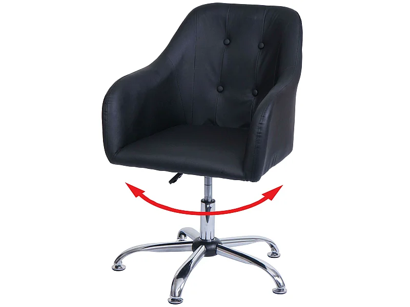 Eetkamerstoel MCW-L92,  kunstleer zwart