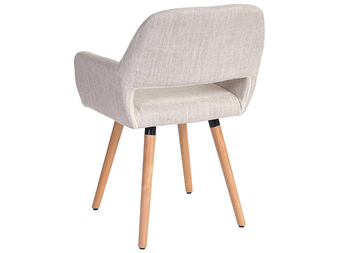 Cadeira de jantar MCW-A50 II,  têxtil, creme/cinza, pernas claras