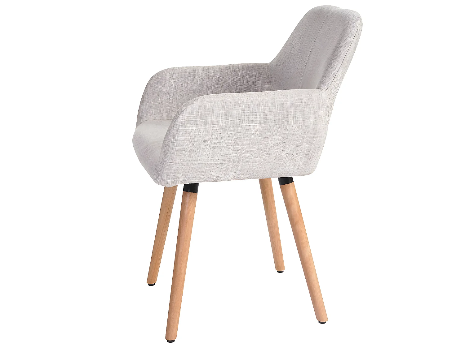 Eetkamerstoel MCW-A50 II,  textiel, crème/grijs, lichte poten