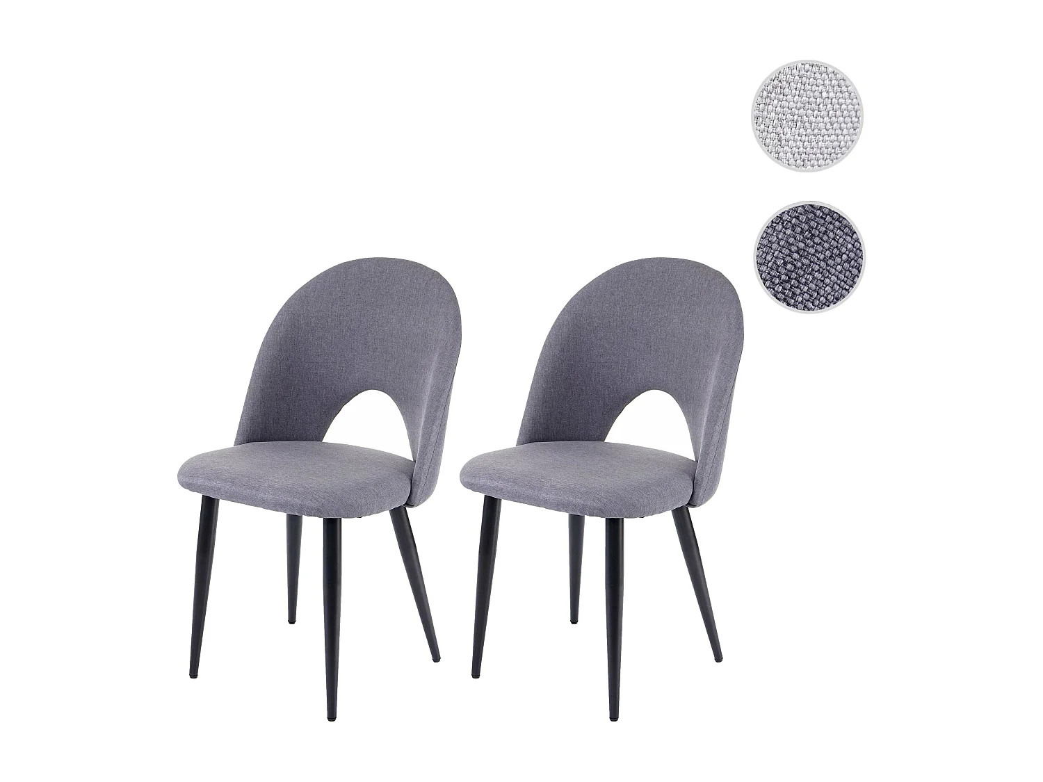 Chaise de salle à manger MCW-D73 (lot de 2),  gris foncé