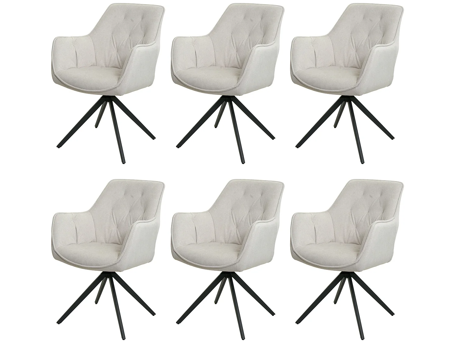 MCW-L80 eetkamerstoel (set van 6),  crème-beige