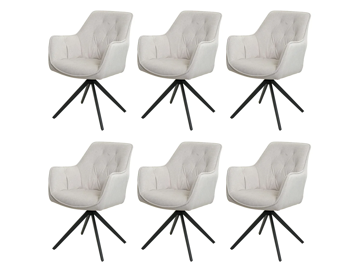 Eetkamerstoel MCW-L80 (set van 6),  crème-beige