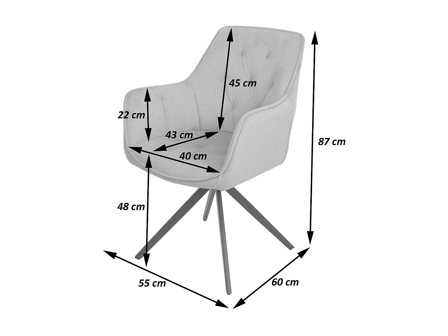 Eetkamerstoel MCW-L80 (set van 6),  crème-beige