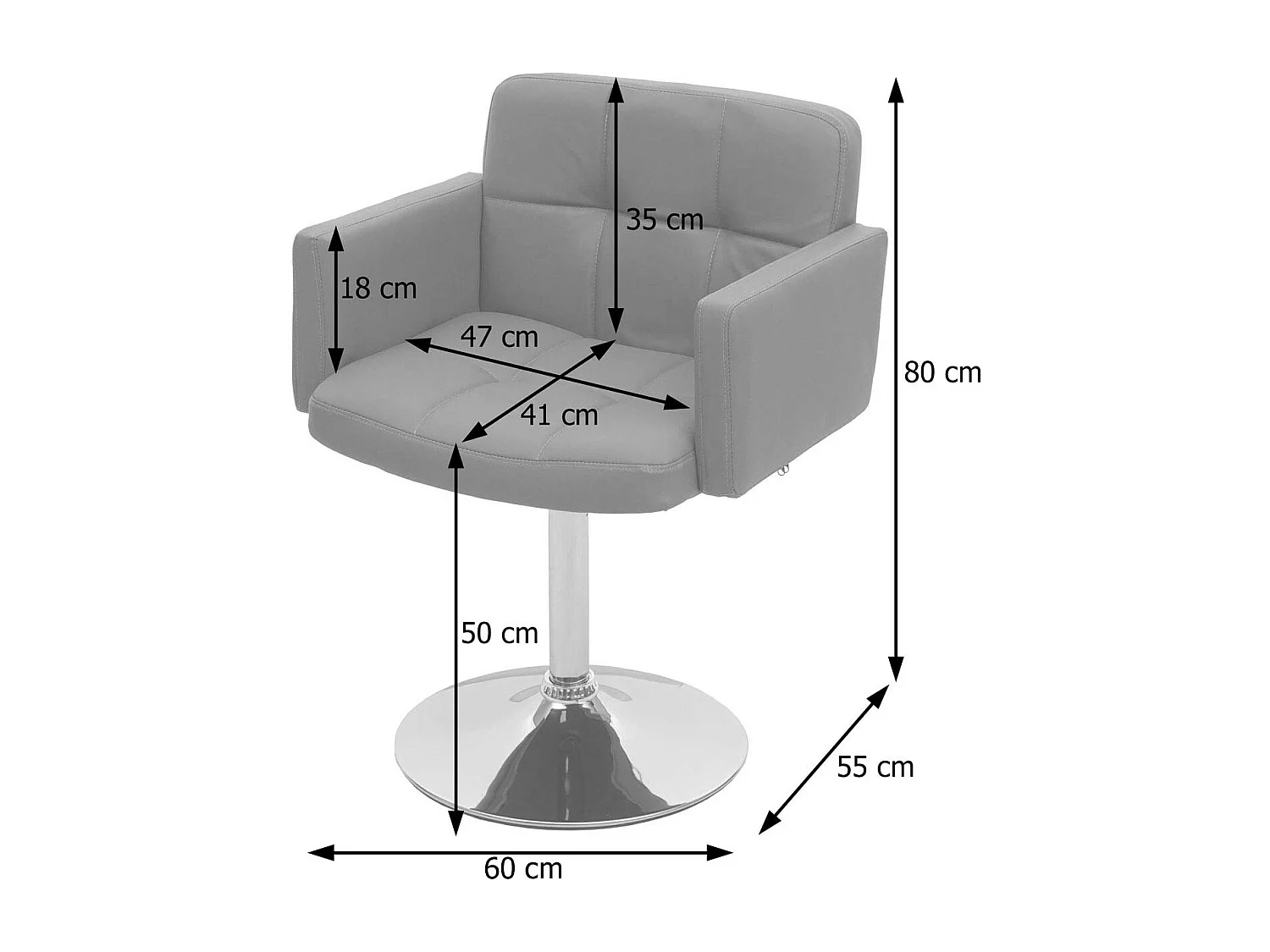 Chaise de salle à manger Houston,  gris