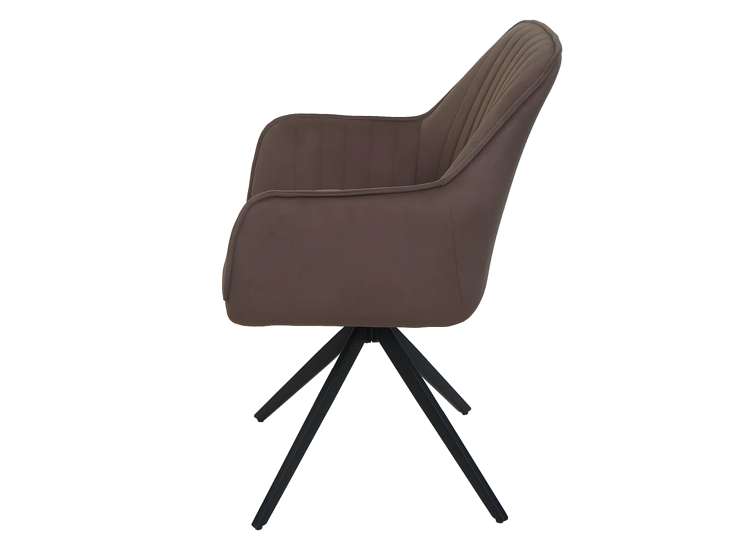 Set 6x sedie poltroncine con seduta girevole MCW-L79 acciaio tessuto marrone