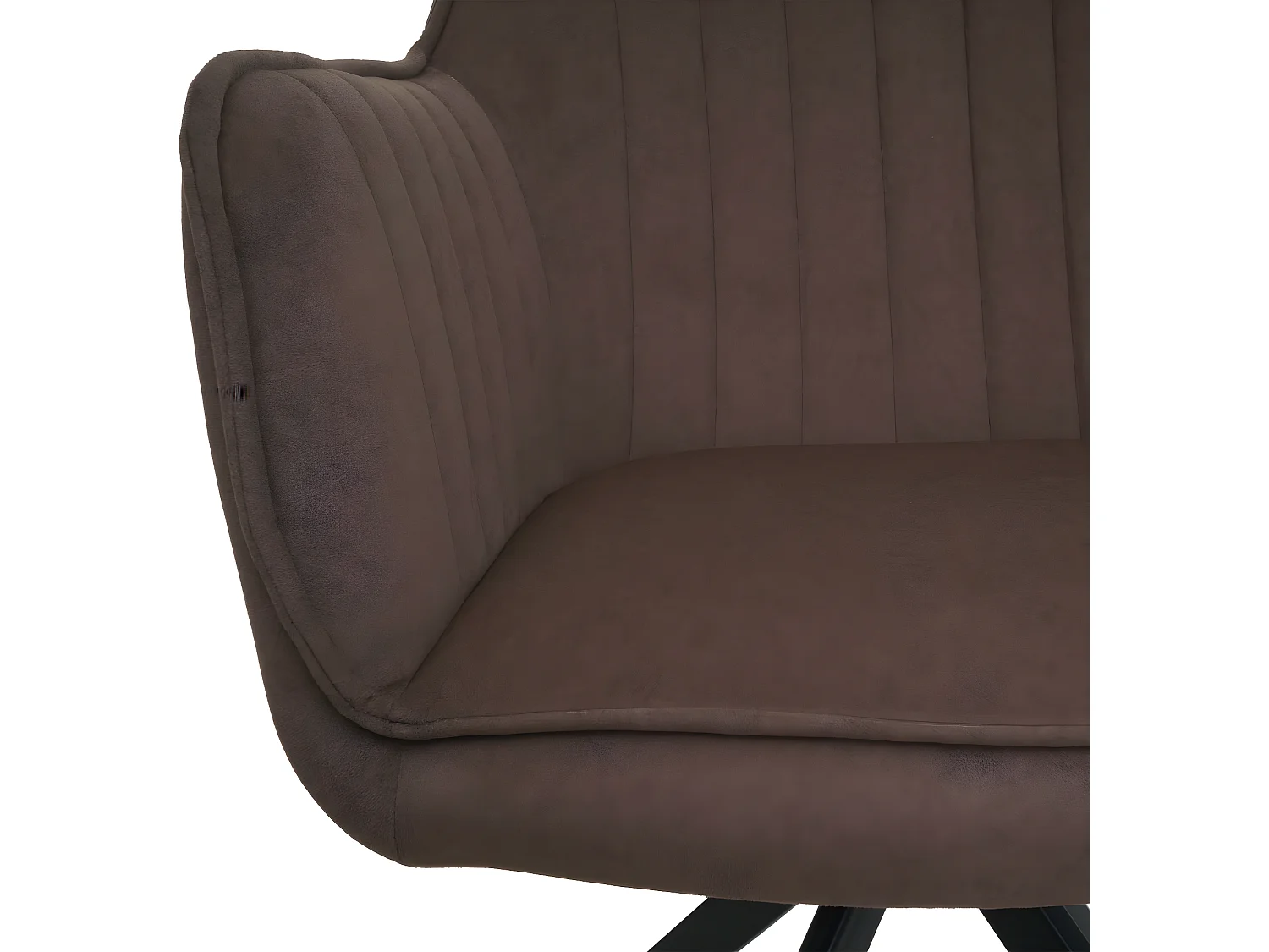 Set 6x sedie poltroncine con seduta girevole MCW-L79 acciaio tessuto marrone