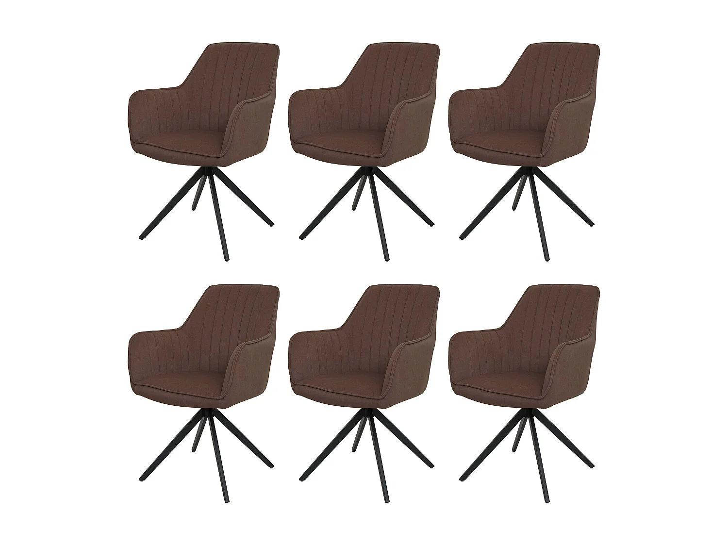 Chaise de salle à manger MCW-L79 (lot de 6),  marron