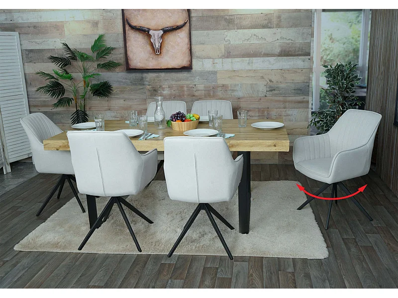 MCW-L79 eetkamerstoel (set van 6),  crème-beige