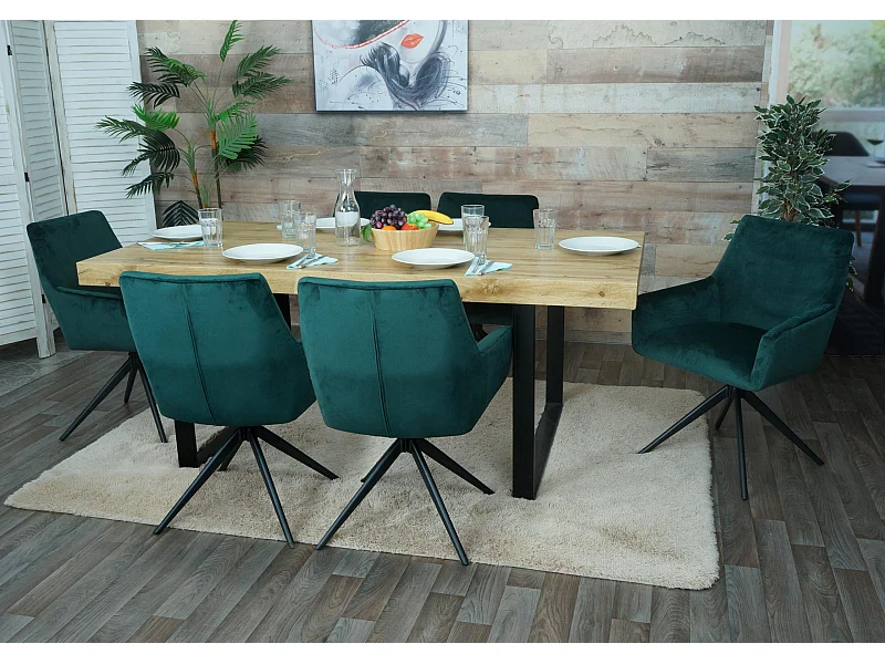 MCW-L91 eetkamerstoel (set van 6),  groen