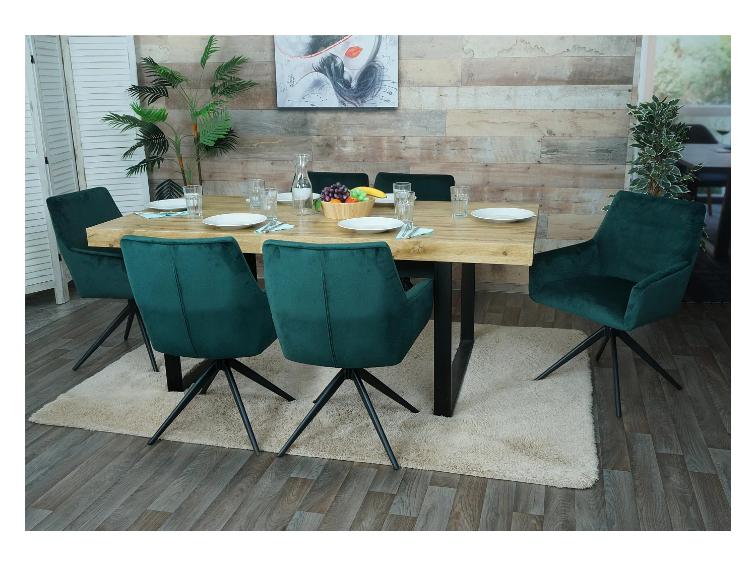 Cadeira de jantar MCW-L91 (conjunto de 6),  verde