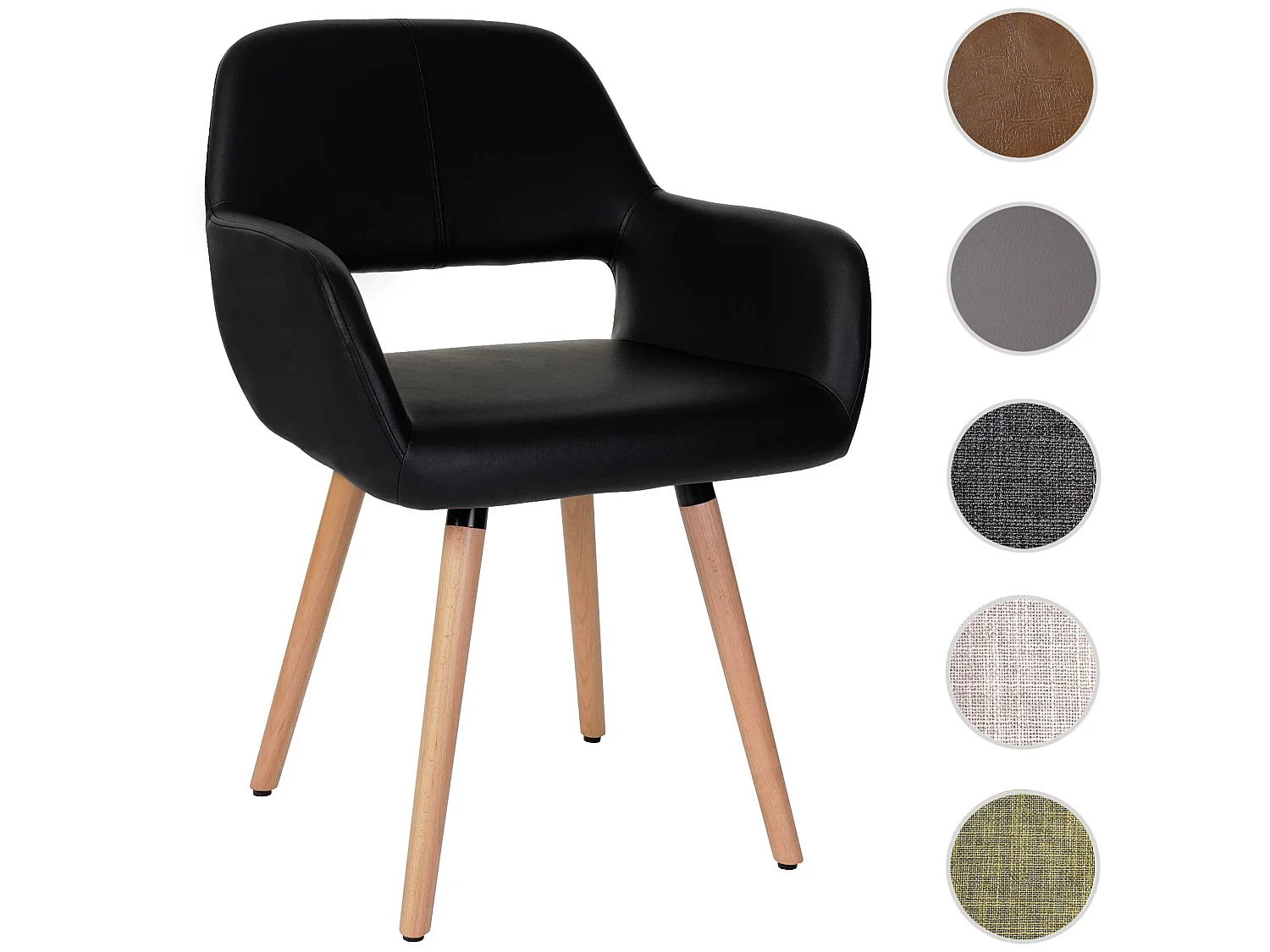 Chaise de salle à manger MCW-A50 II,  similicuir, noir