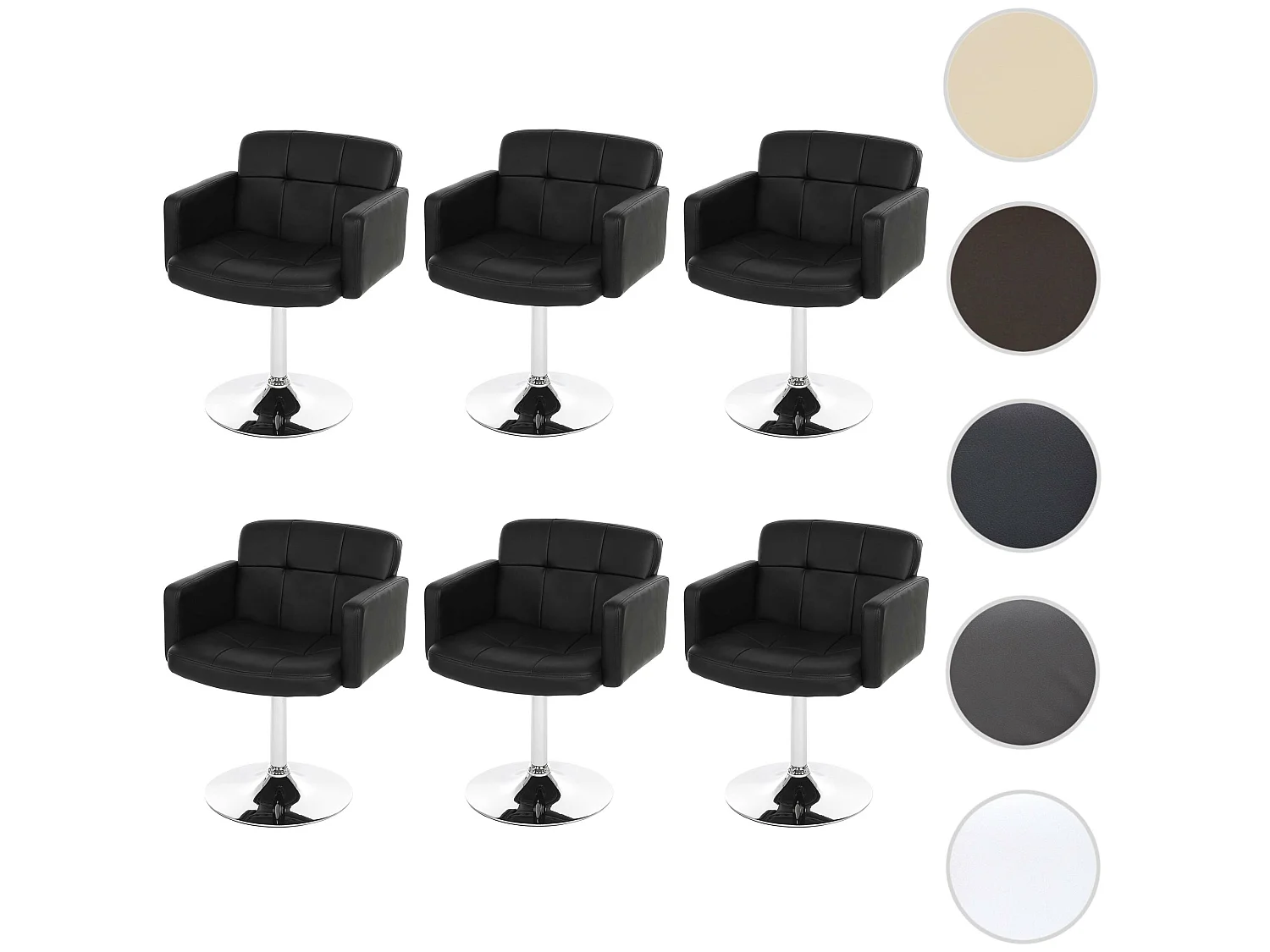 Silla de comedor Houston (juego de 6),  negro