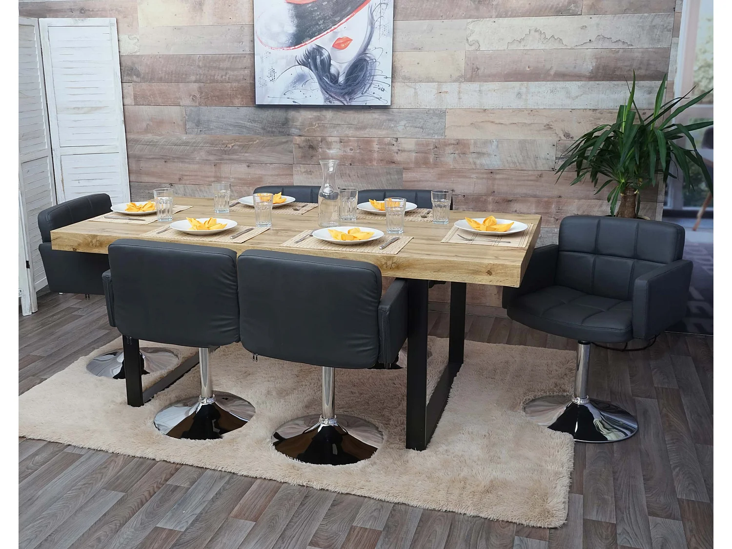 Krzesło do jadalni Houston (zestaw 6 sztuk),  szary