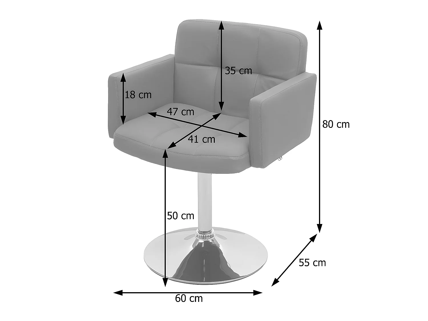 Eetkamerstoel Houston (set van 6),  grijs