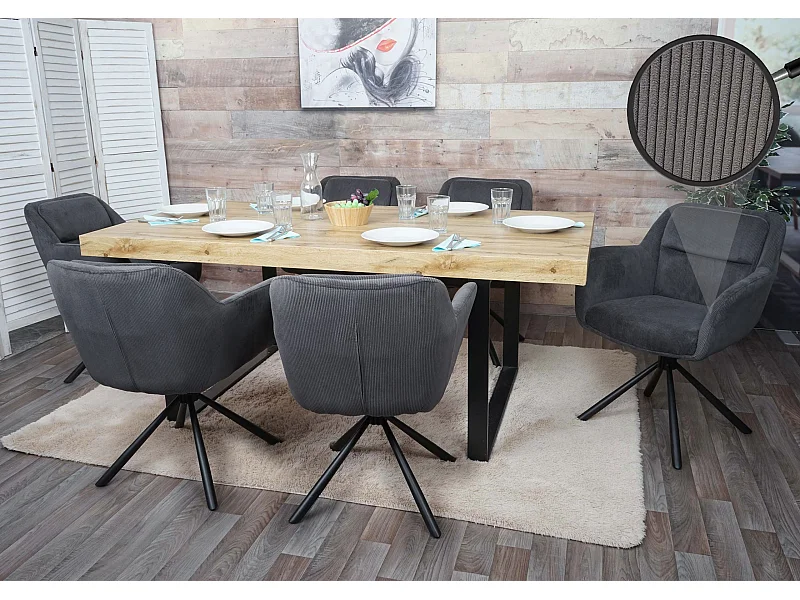 Cadeira de jantar MCW-K33 (conjunto de 6),  cinzento bombazina