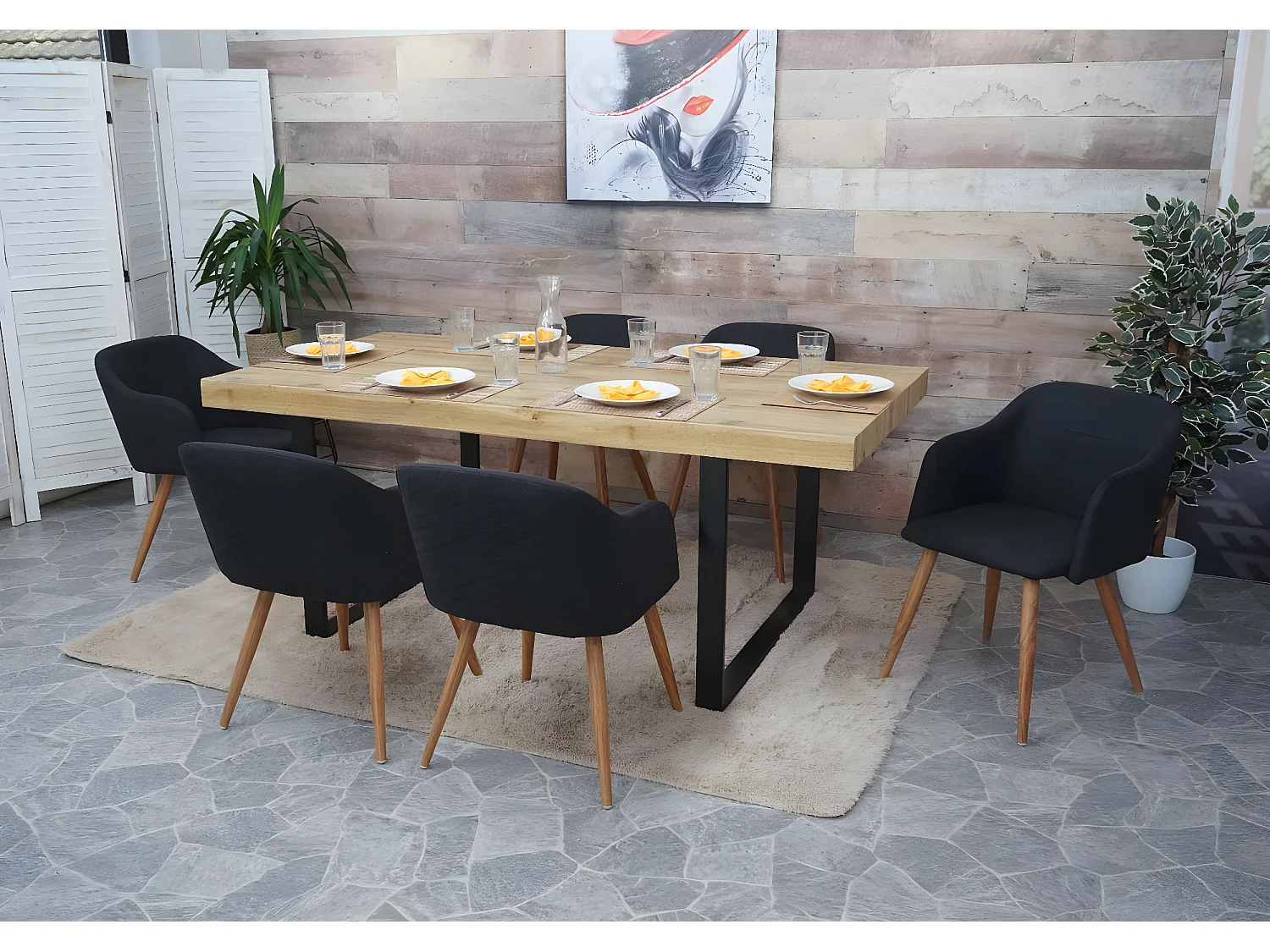 Chaise de salle à manger MCW-D71 (lot de 2),  gris anthracite