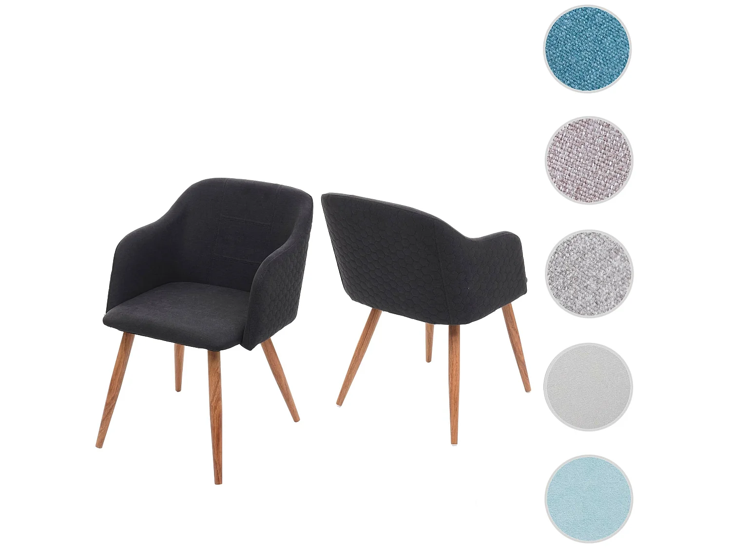 Chaise de salle à manger MCW-D71 (lot de 2),  gris anthracite