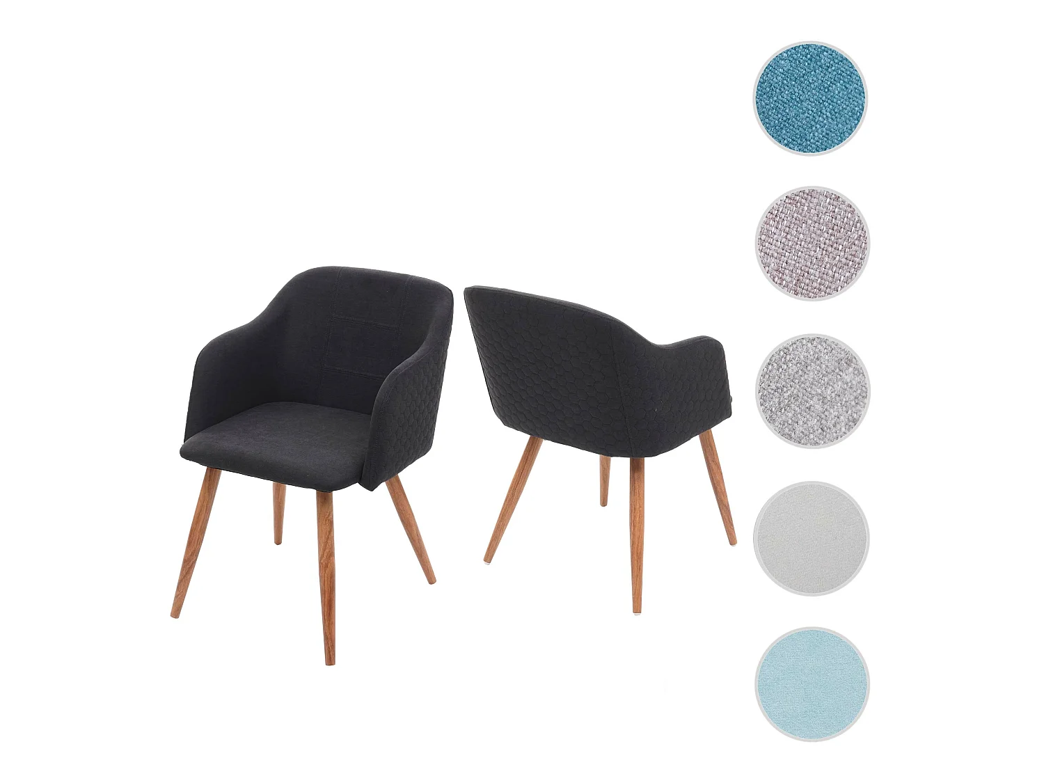 Esszimmerstuhl MCW-D71 (2er-Set), Anthrazit-grau