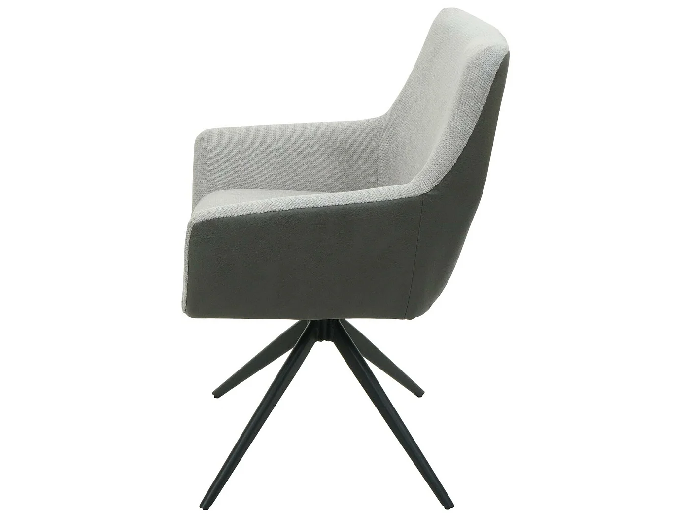 MCW-L91 eetkamerstoel (set van 6),  lichtgrijs kunstleer donkergrijs