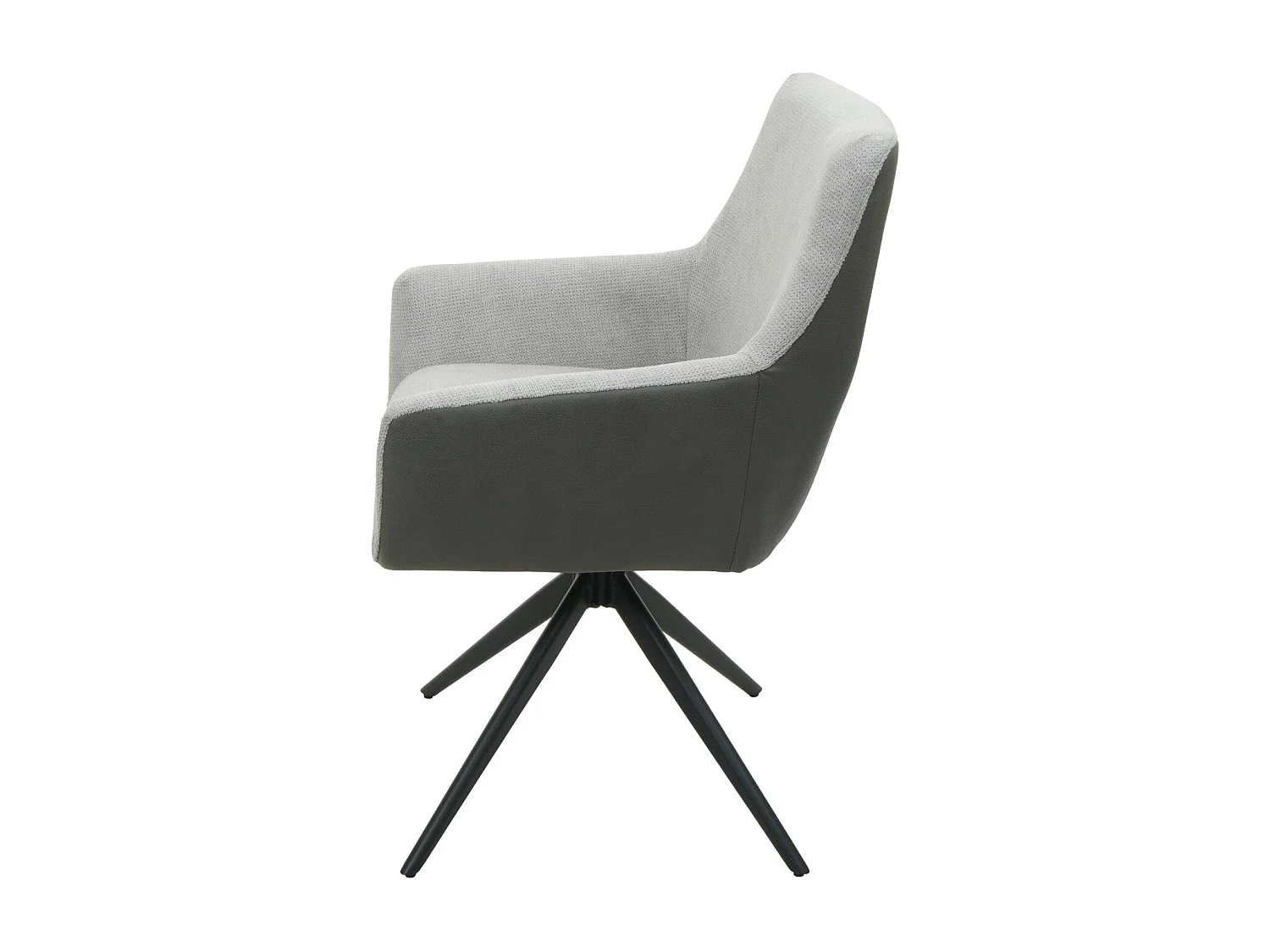 Esszimmerstuhl MCW-L91 (6er-Set), Hellgrau Kunstleder dunkelgrau