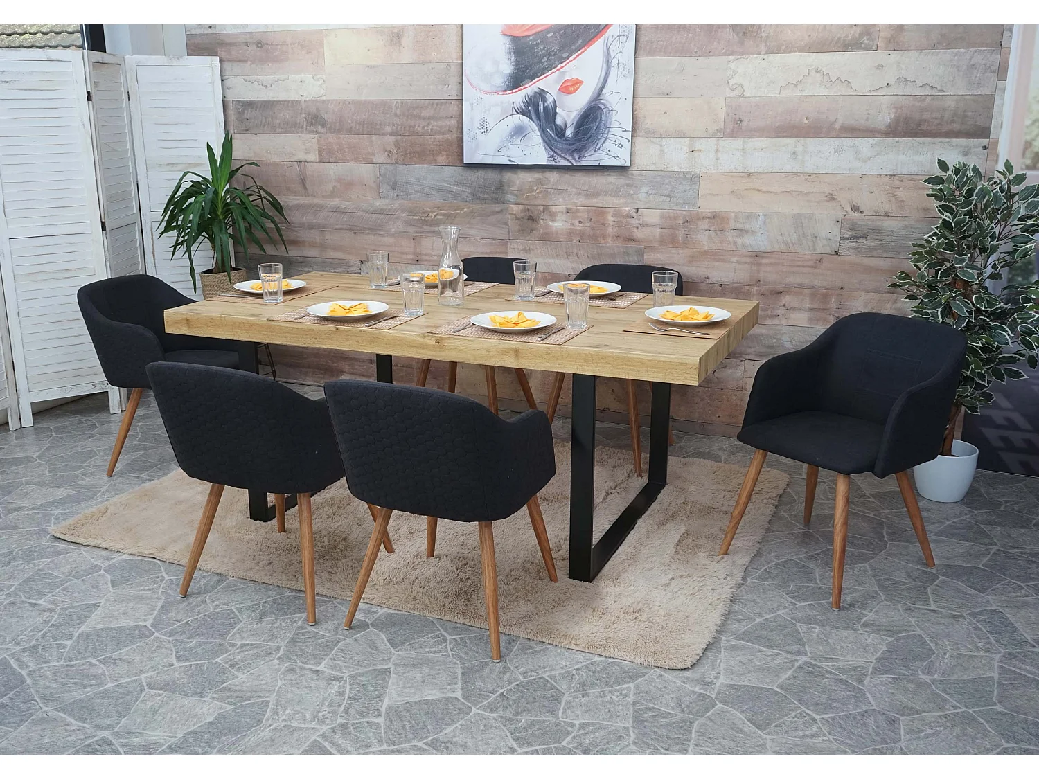 MCW-D71 eetkamerstoel (set van 6),  antraciet-grijs