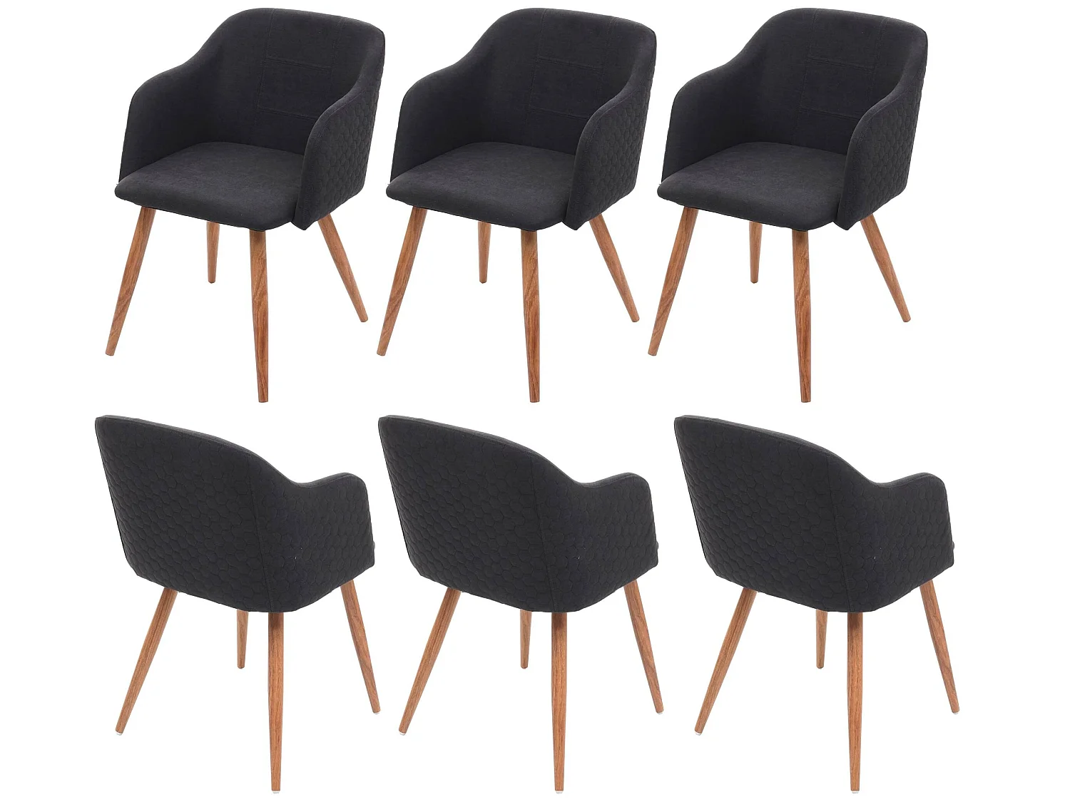 MCW-D71 eetkamerstoel (set van 6),  antraciet-grijs