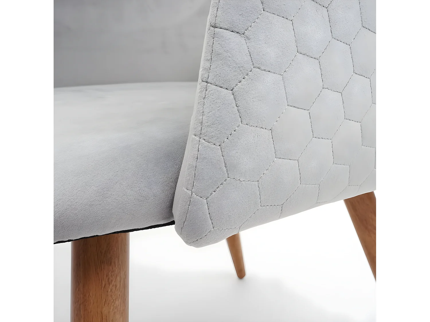 Eetkamerstoel MCW-D71 (set van 2),  fluweel lichtgrijs