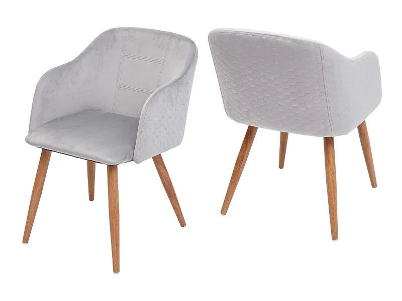 Esszimmerstuhl MCW-D71 (2er-Set), Samt hellgrau