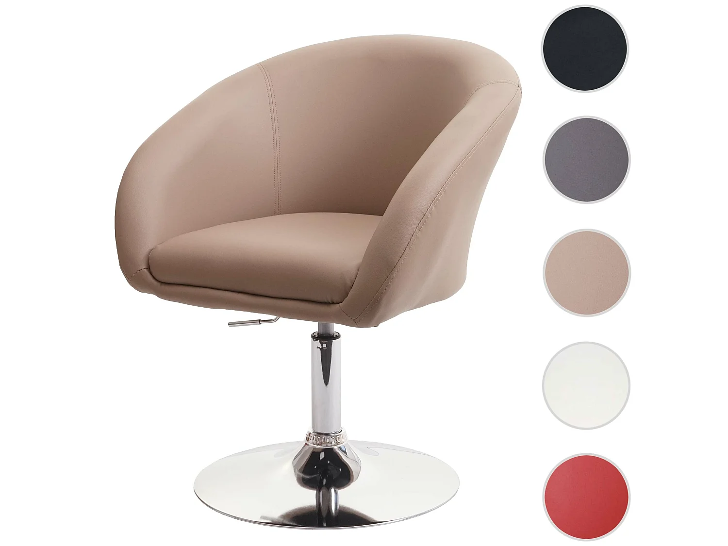 Cadeira de jantar MCW-F19,  imitação de pele taupe