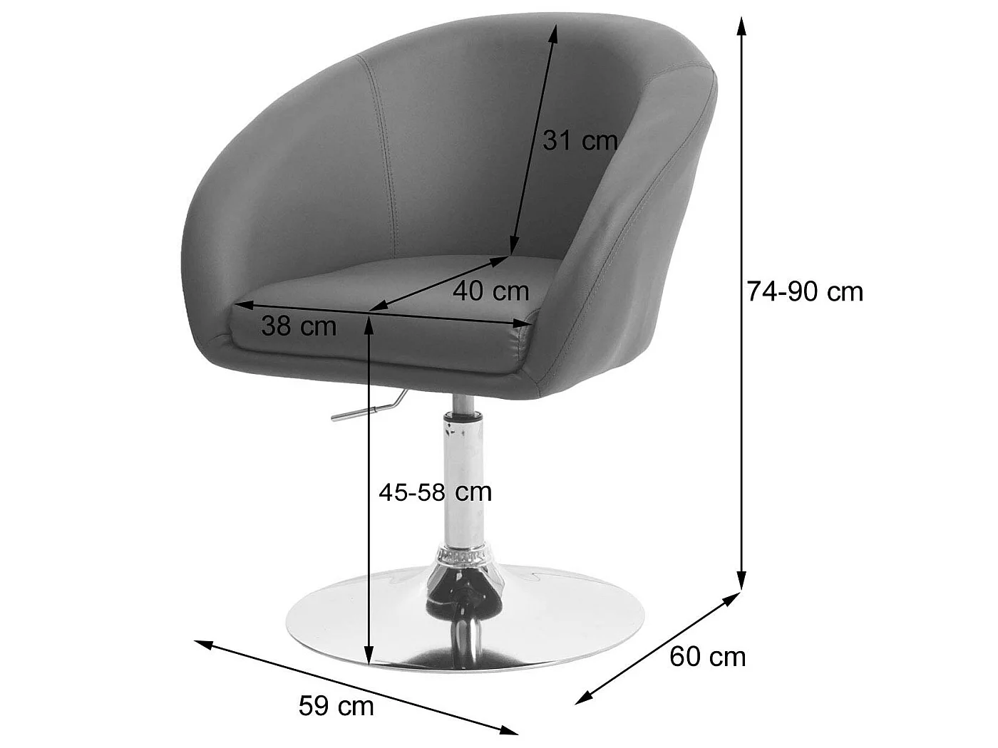Chaise de salle à manger MCW-F19,  similicuir taupe
