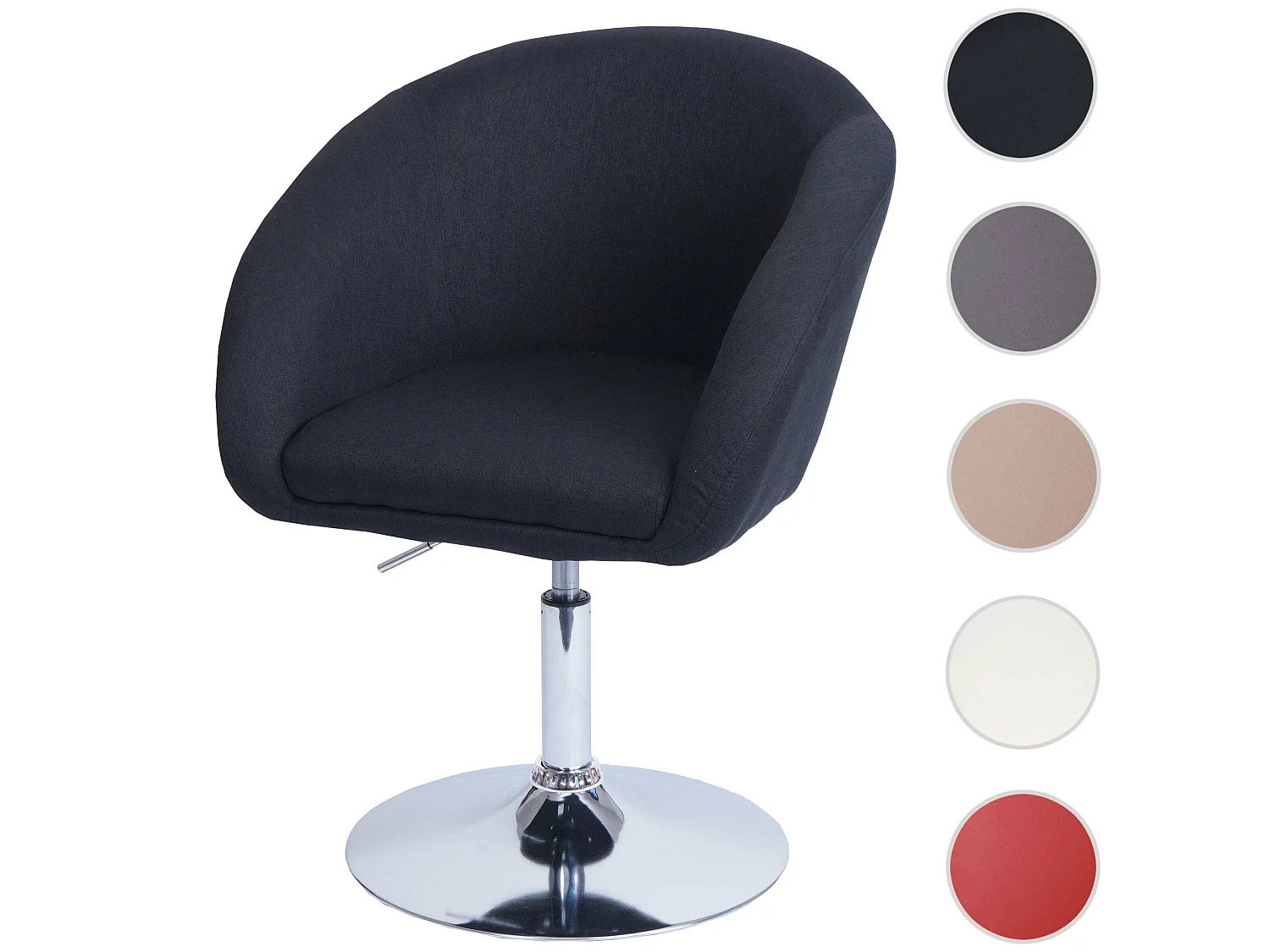 Chaise de salle à manger MCW-F19,  tissu/textile anthracite