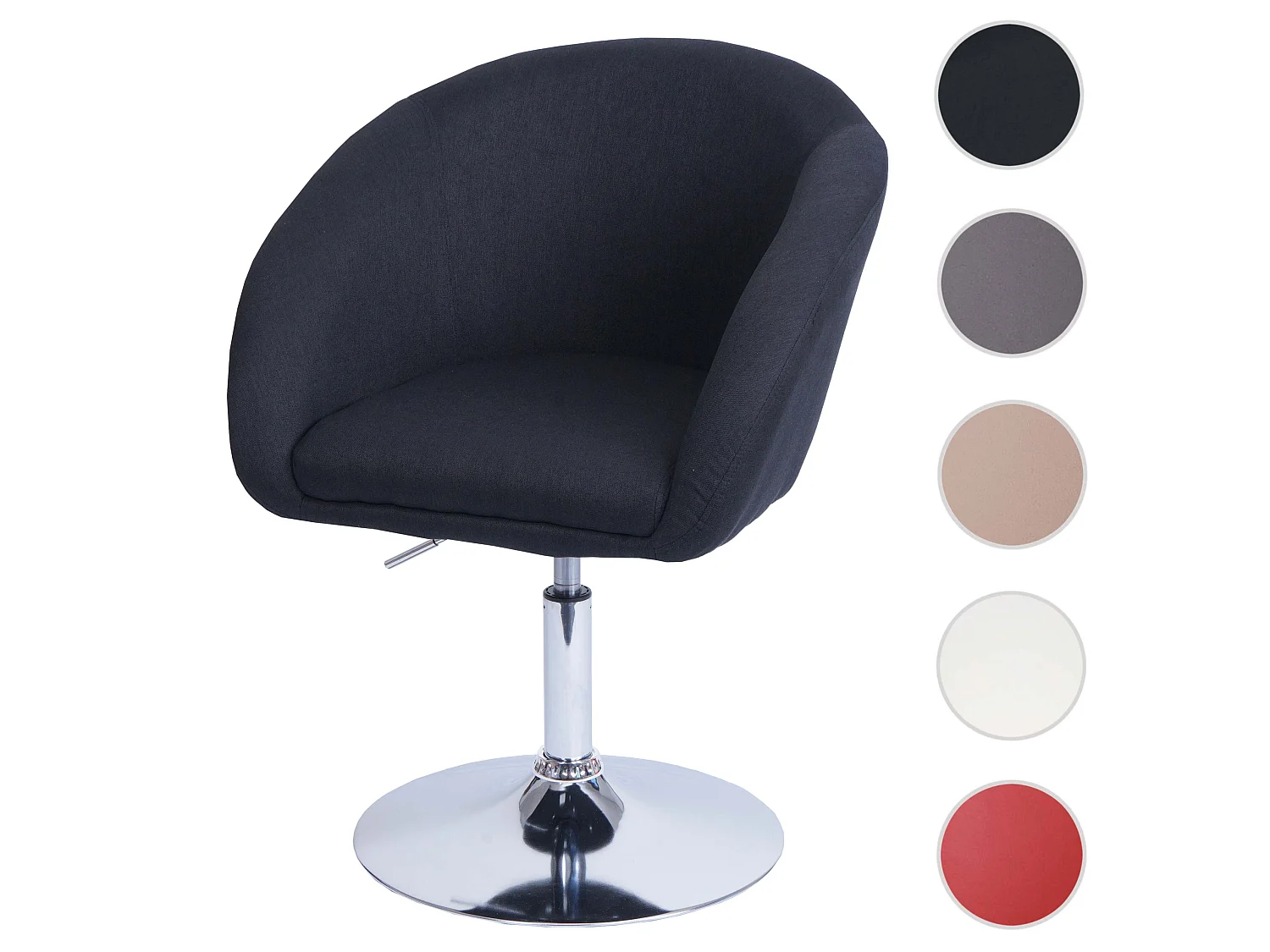 Chaise de salle à manger MCW-F19,  tissu/textile anthracite