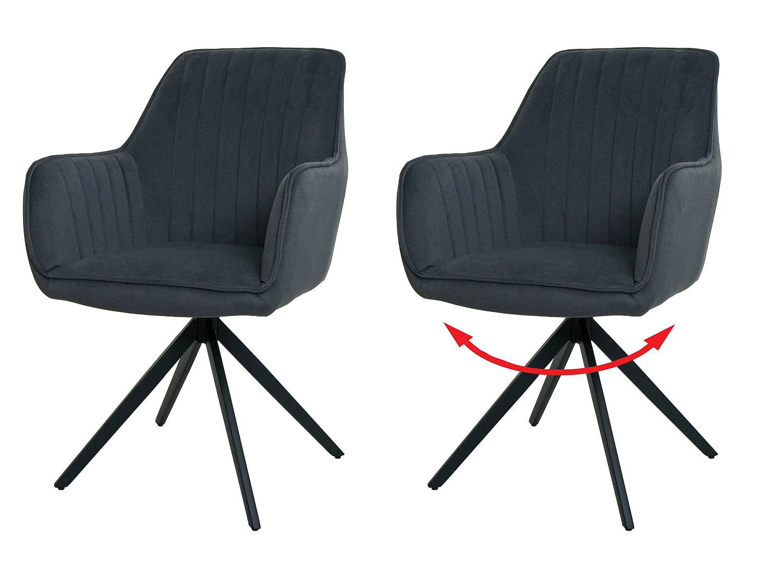 Chaise de salle à manger MCW-L79 (lot de 2),  anthracite