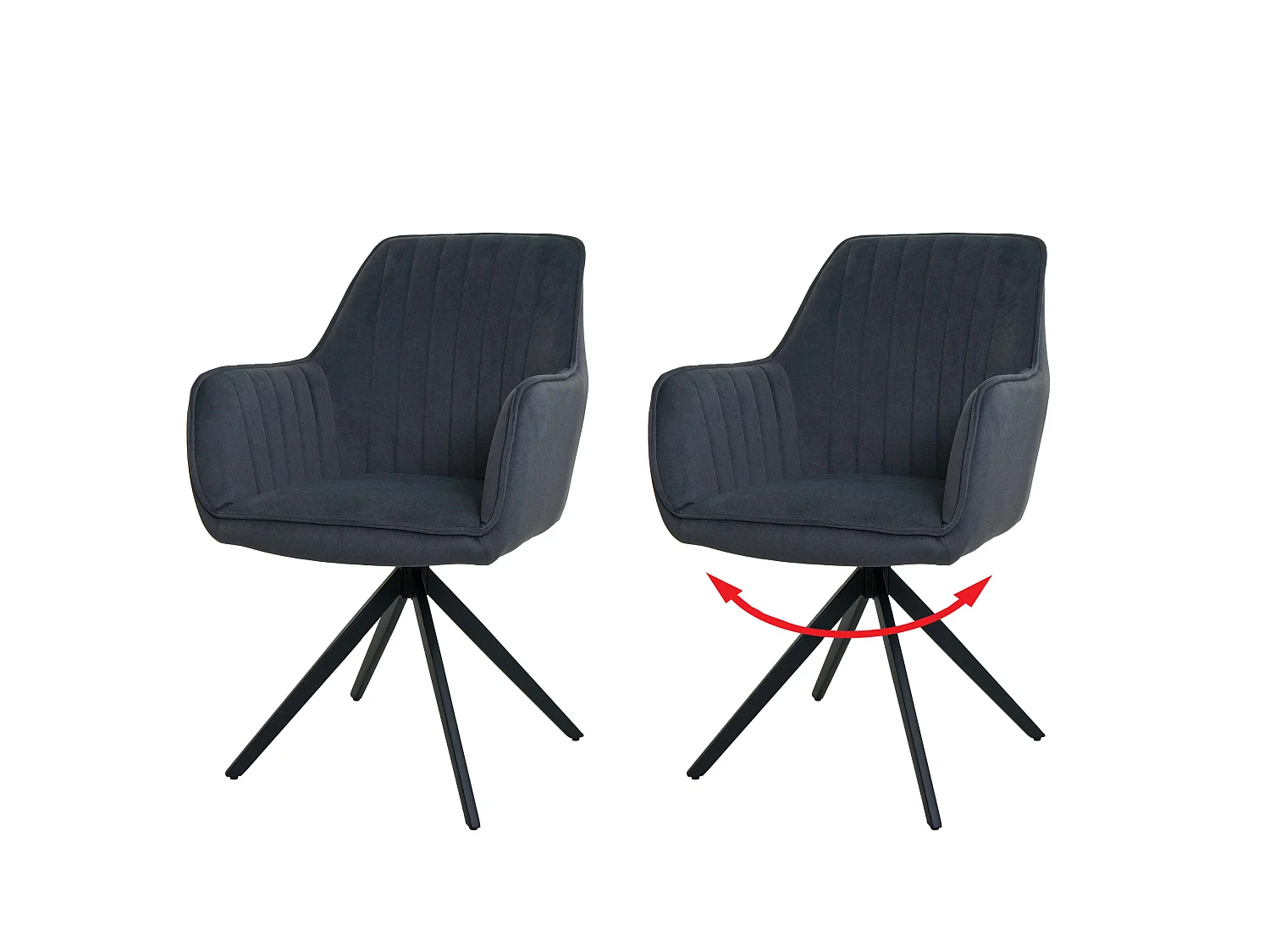 Chaise de salle à manger MCW-L79 (lot de 2),  anthracite