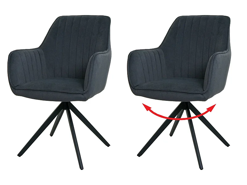 Chaise de salle à manger MCW-L79 (lot de 2),  anthracite