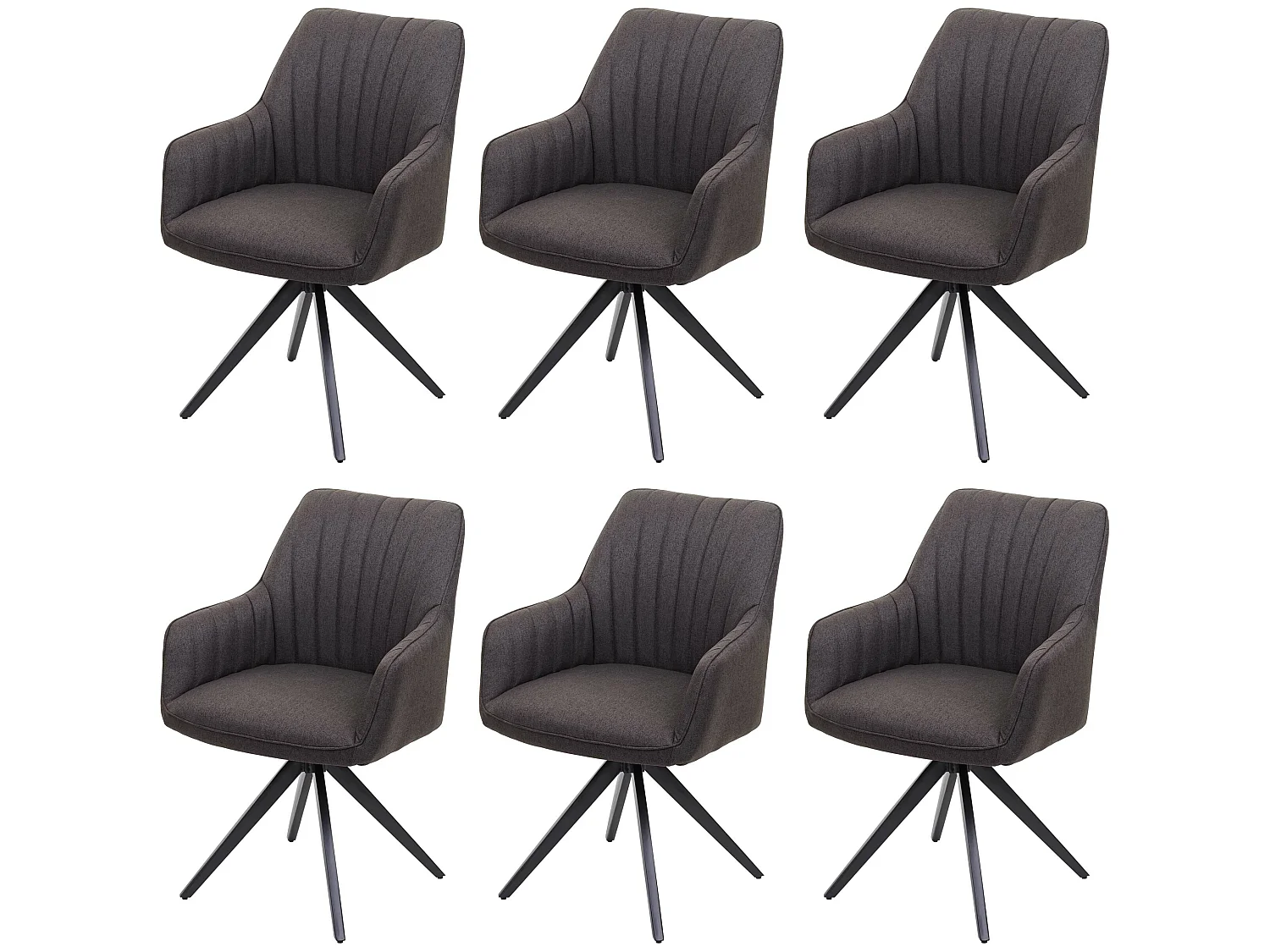 Chaise de salle à manger MCW-H73 (lot de 6),  gris-brun